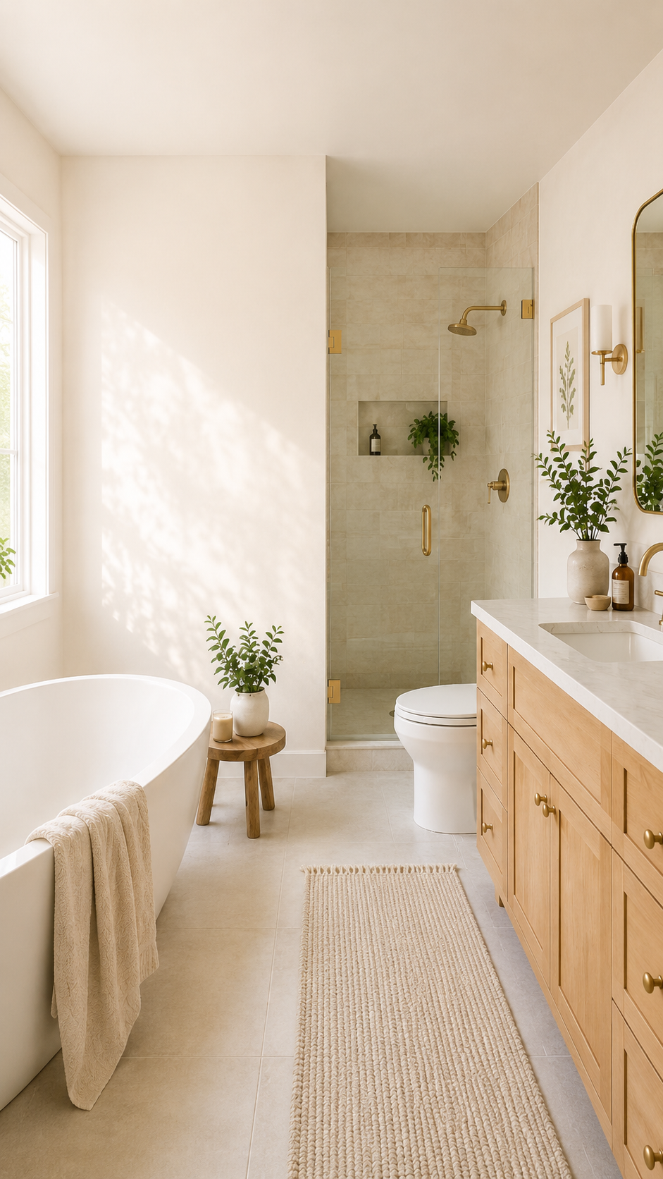 A clean, modern residential bathroom